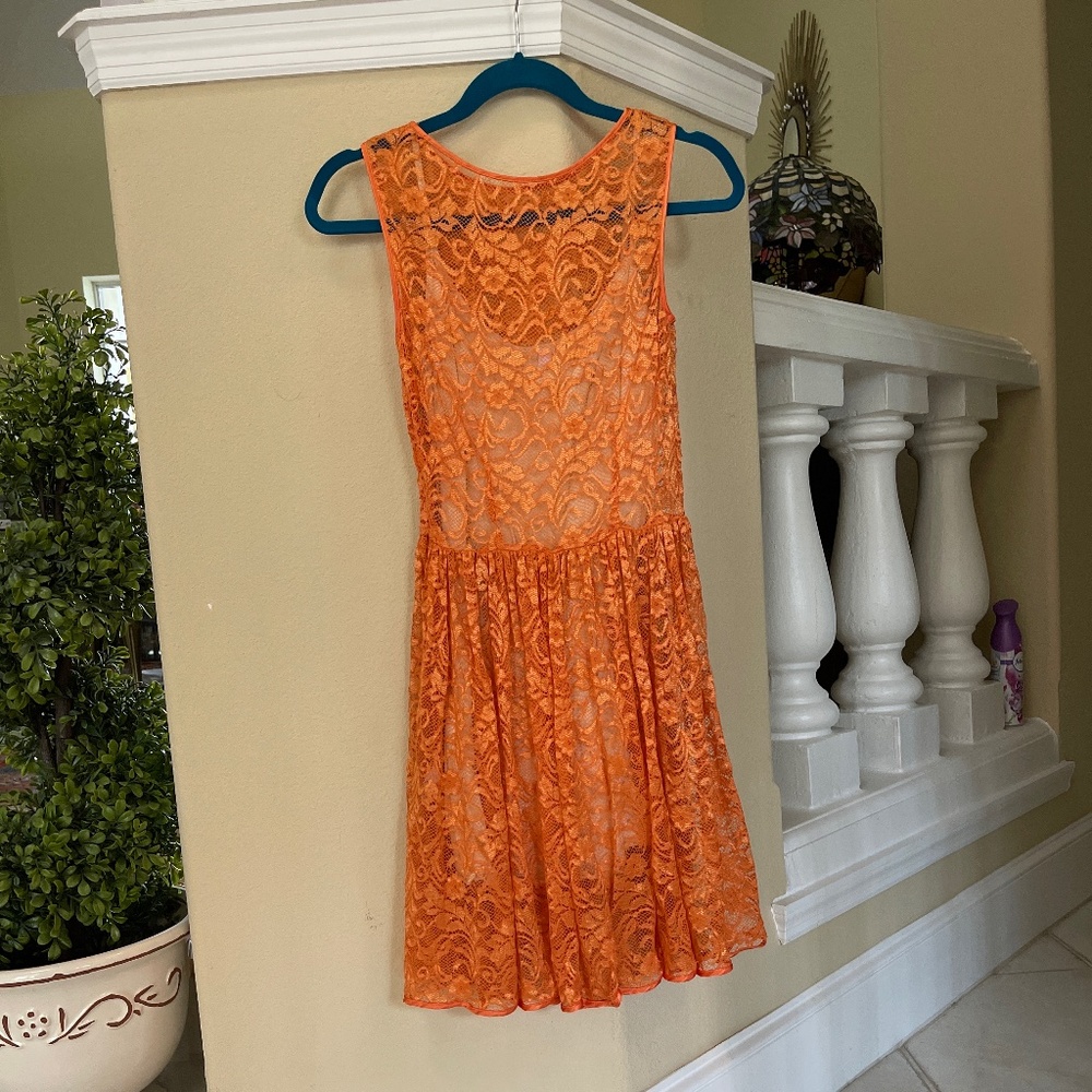 Orange lace dress